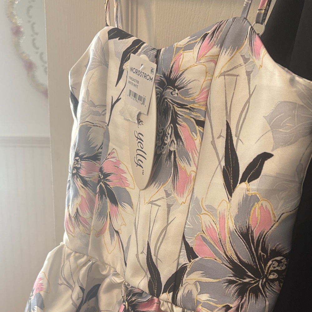 Speechless Floral Kids Dress in White and Pink - Picture 2 of 5